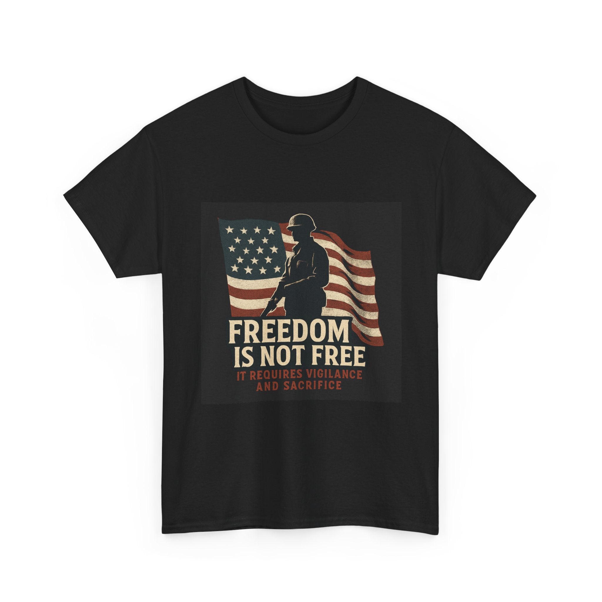 Patriotic Freedom Tee - Unisex Heavy Cotton Shirt for Veterans, Memorial Day, Independence Day, Gifting, and Everyday Wear