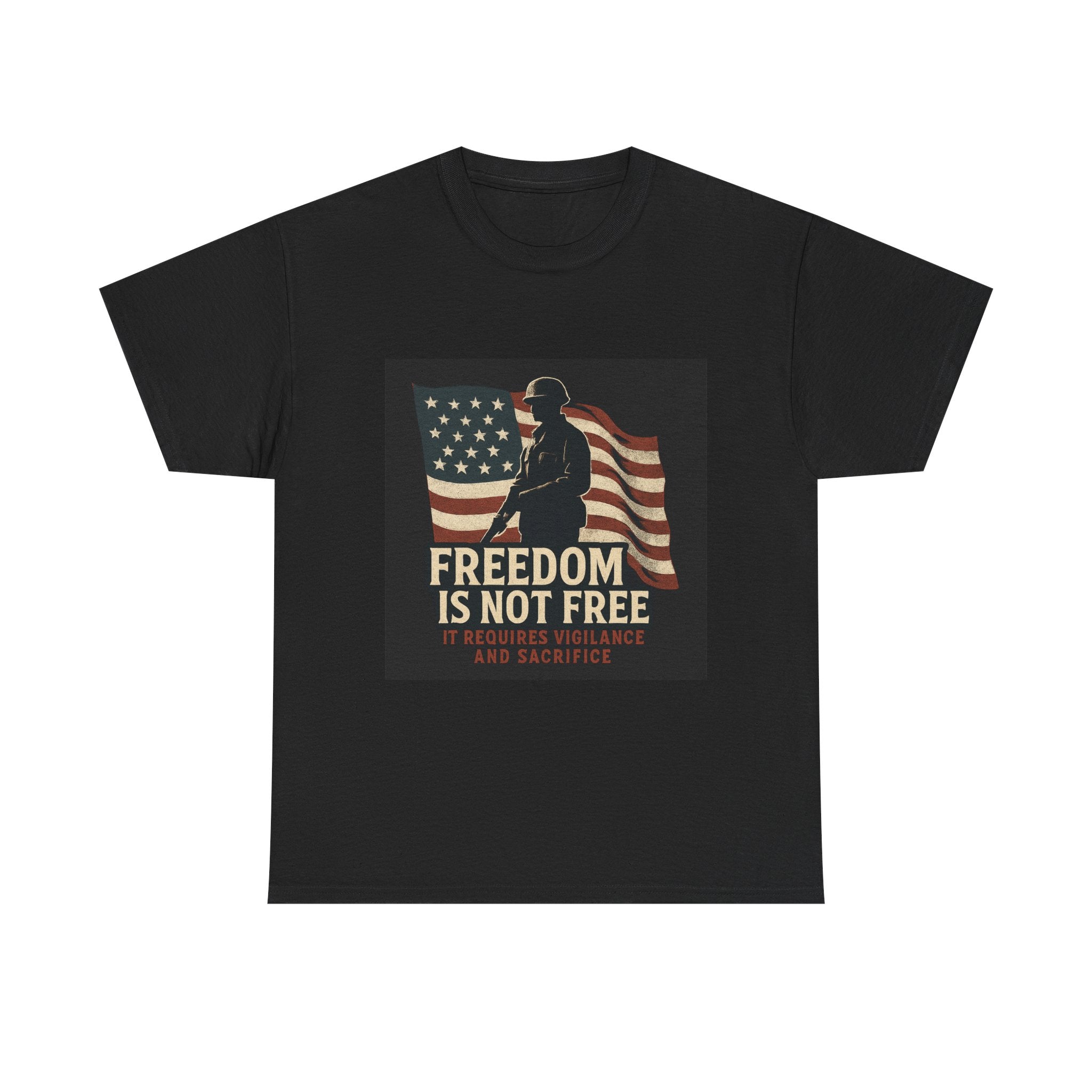 Patriotic Freedom Tee - Unisex Heavy Cotton Shirt for Veterans, Memorial Day, Independence Day, Gifting, and Everyday Wear